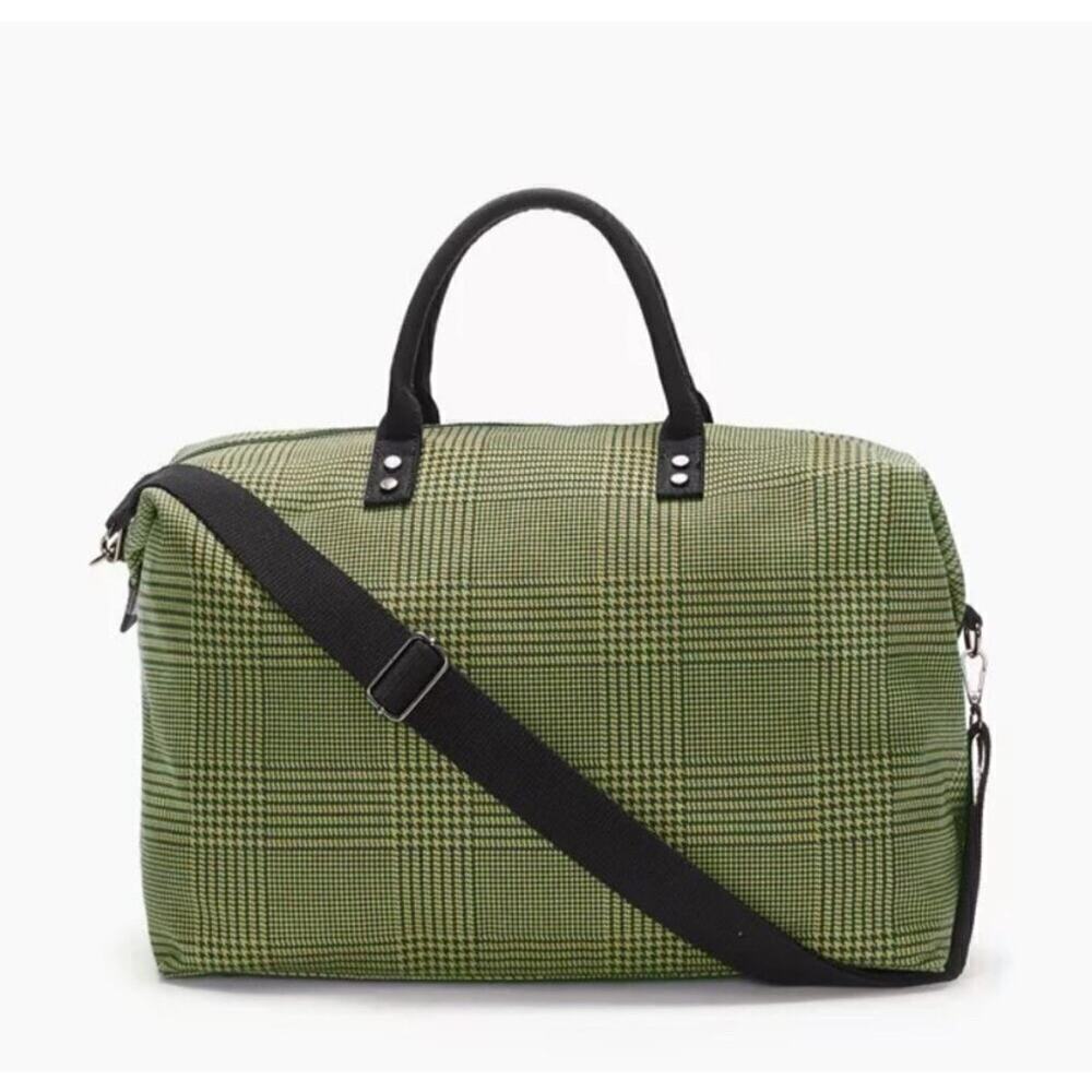 lulu dharma Women's Black Yellow Plaid Frasier Weekender Travel Tote Bag… - Picture 3 of 5